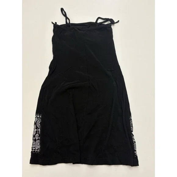 VTG Y2K Black Midi Dress Whimsigoth Vamp Fairy Grunge Size S - Picture 3 of 4